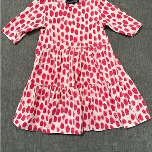 Duffield Lane Magenta Dot Tiered Dress for Girls